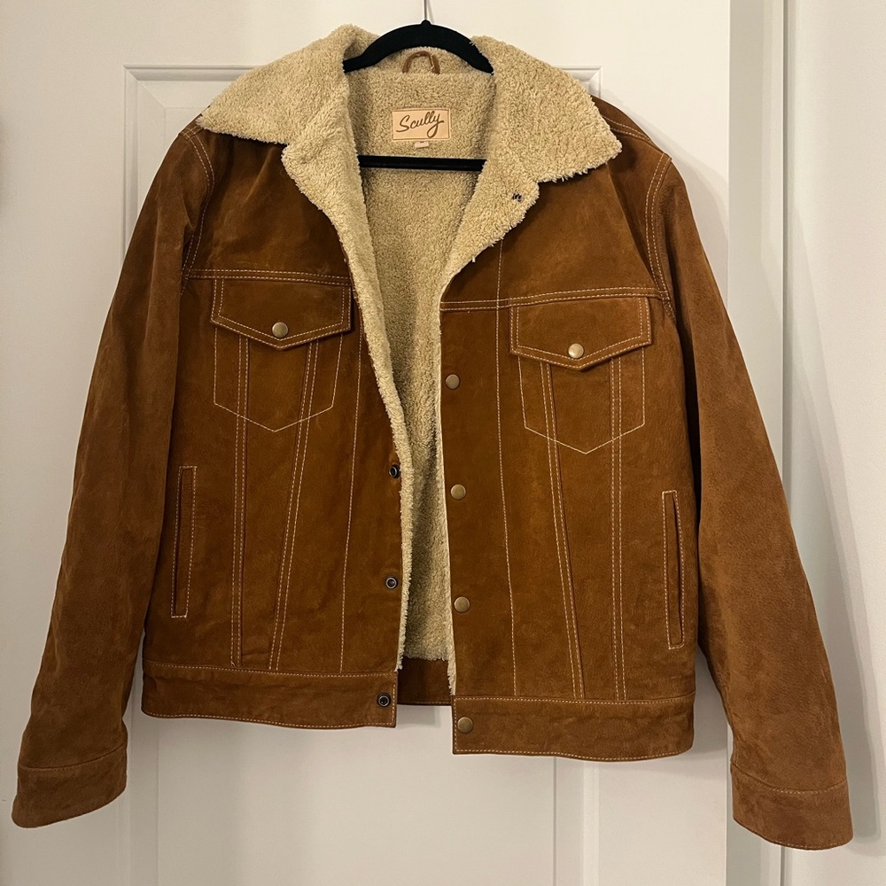 Scully brown boar suede jacket size medium mens
